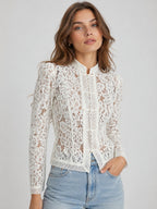 Vintage See-Through Lace Blouse