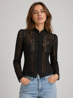 Vintage See-Through Lace Blouse