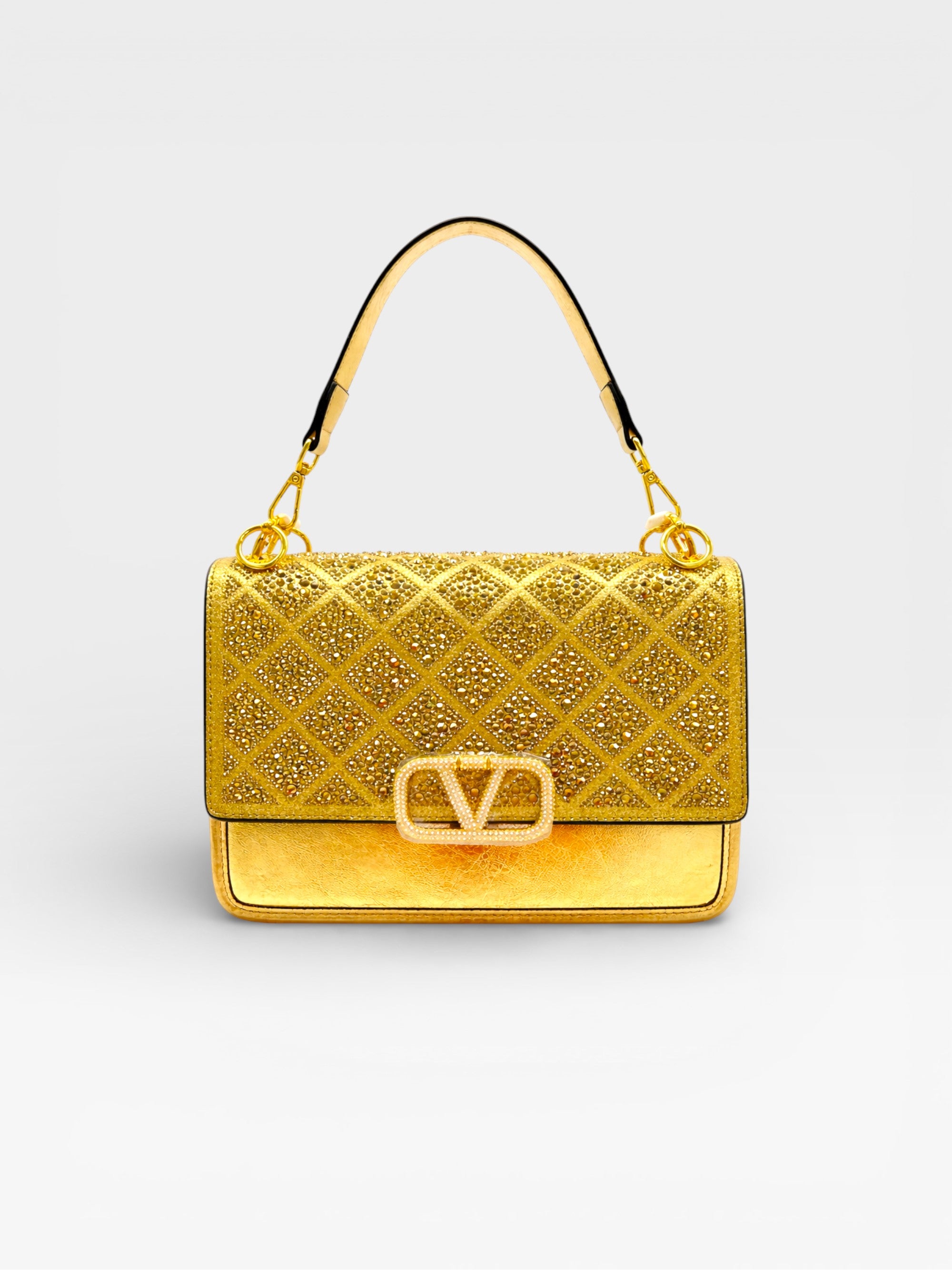 Diamond-Studded Shoulder Bag