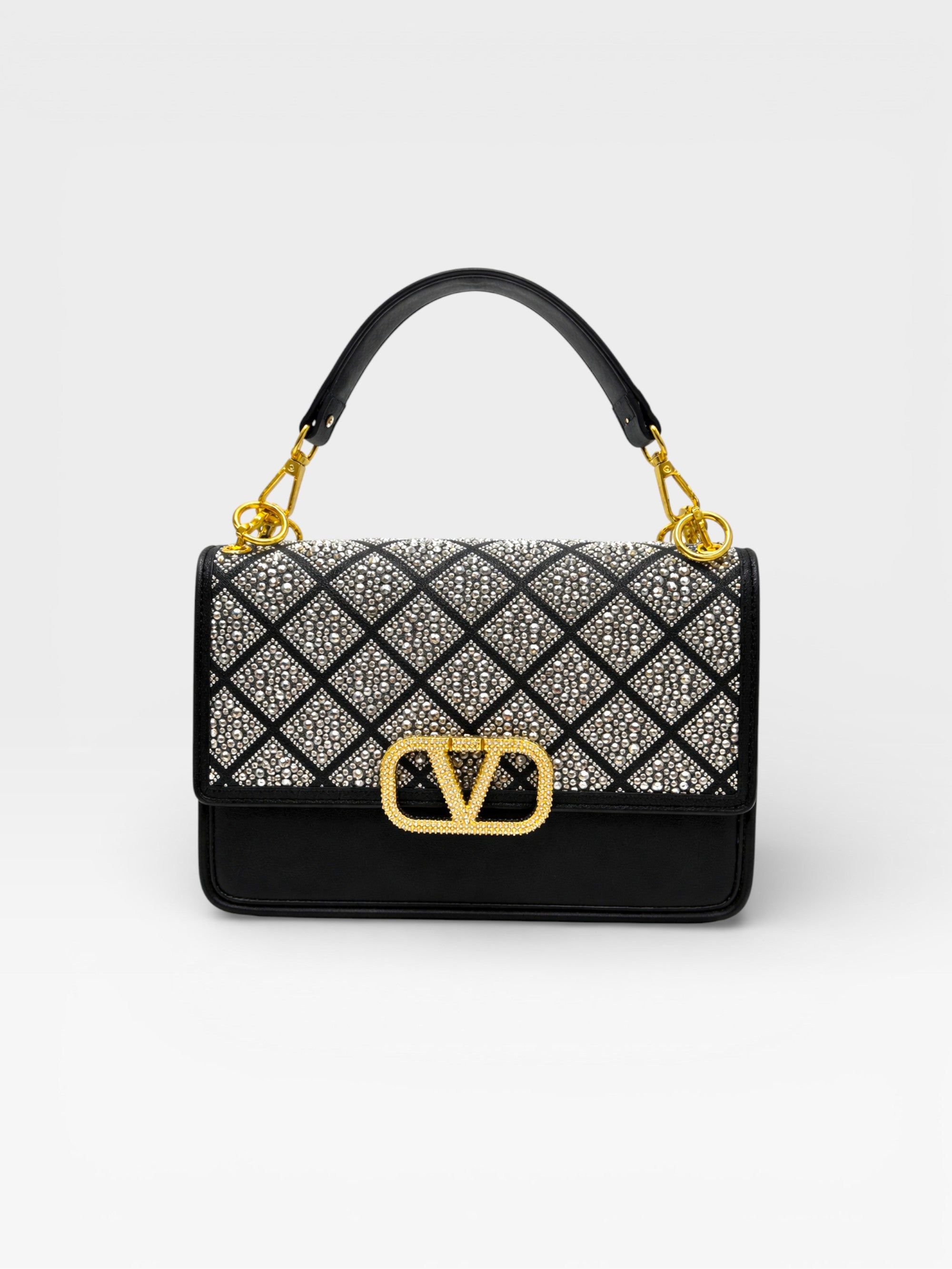 Diamond-Studded Shoulder Bag