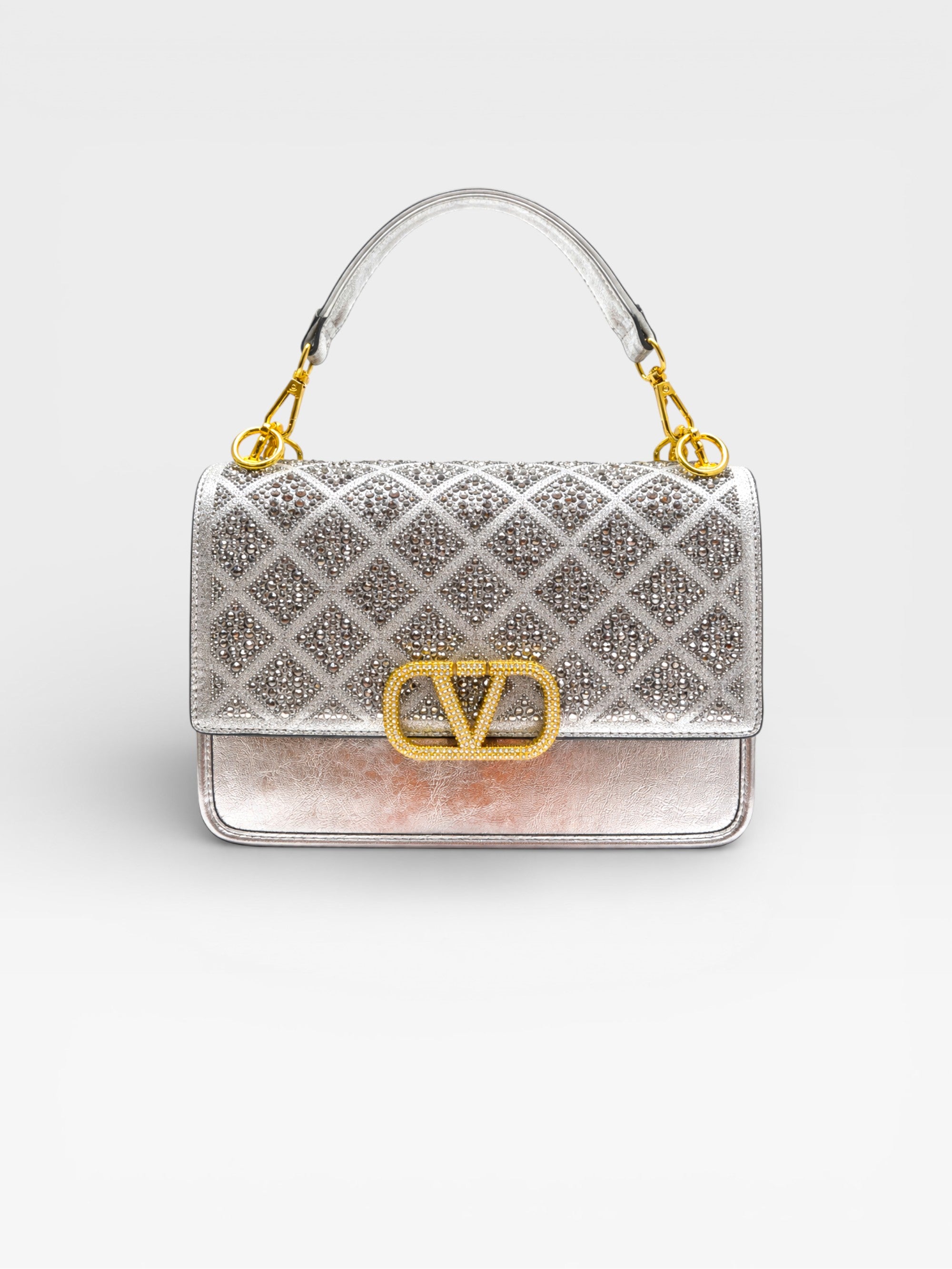 Diamond-Studded Shoulder Bag