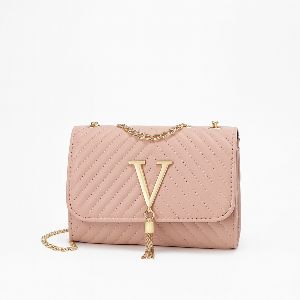 Luxury-Style Quilted Crossbody Bag with Tassel – Women's PU Shoulder Purse