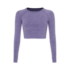 Women’s Athletic Crop Top – Seamless, Breathable & Long Sleeve