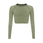 Women’s Athletic Crop Top – Seamless, Breathable & Long Sleeve