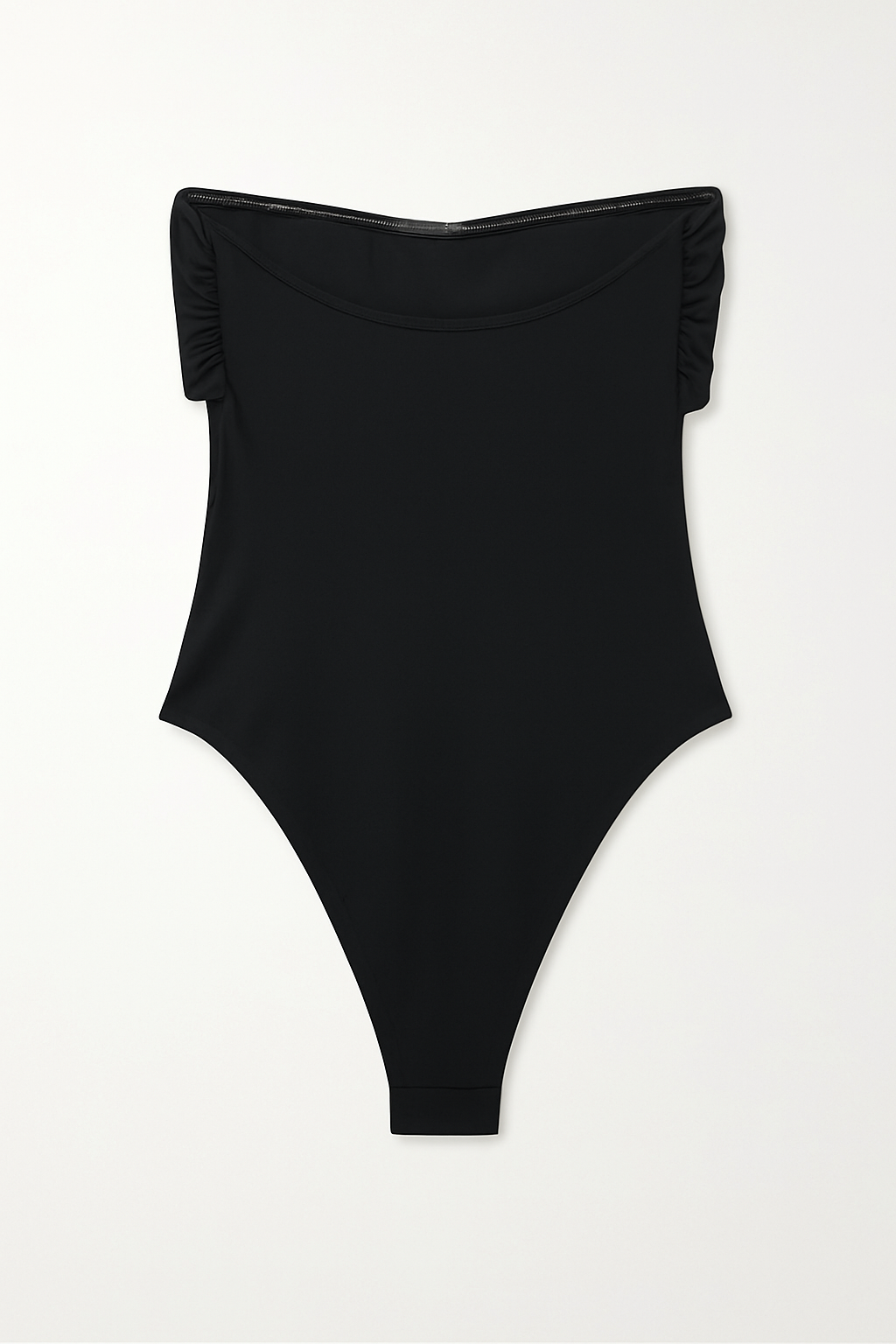 Elegant Off-Shoulder Bodysuit – Gold Accent & Slim Fit