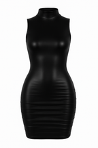 Mini-robe moulante sans manches en similicuir – Soirée