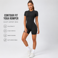Contour Fit Yoga Romper - Black