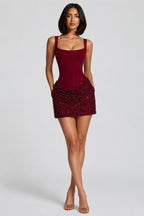Yeona Mini Dress - Burgundy