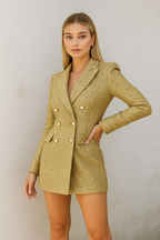Women's Sequin Blazer -Gold