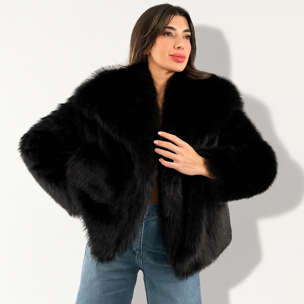 Luxury vegan Fur Coat – Oversized Winter Glam Look