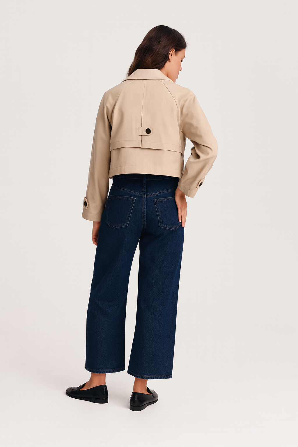 Women’s Cropped Trench Coat – Vintage-Inspired Short Jacket