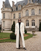Double-Breasted Belted Long Overcoat