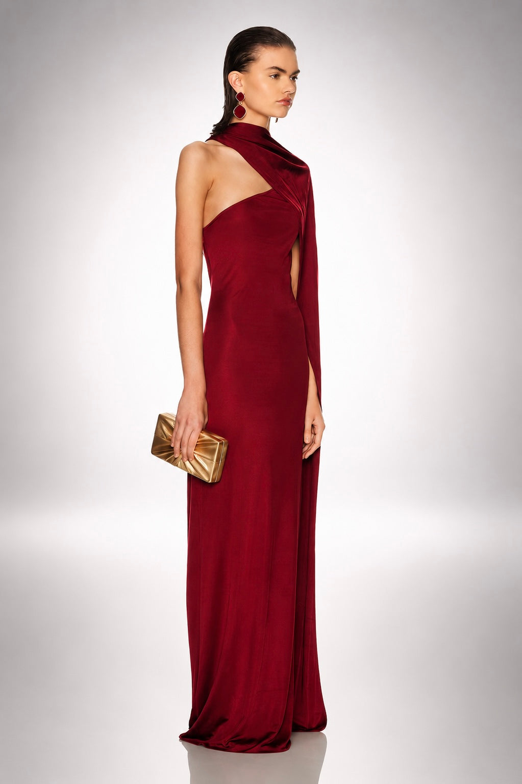 Sofia Burgundrotes Maxikleid