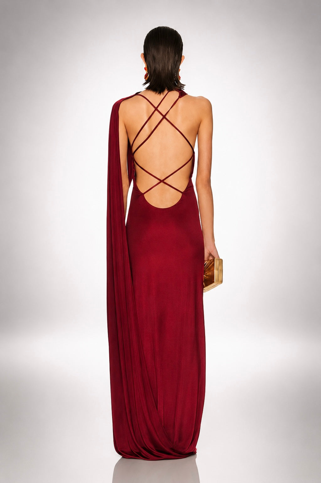 Sofia Burgundrotes Maxikleid