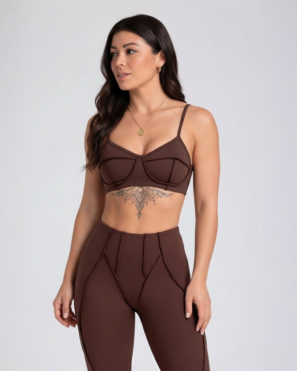 2-Piece Seamless Set - Brown