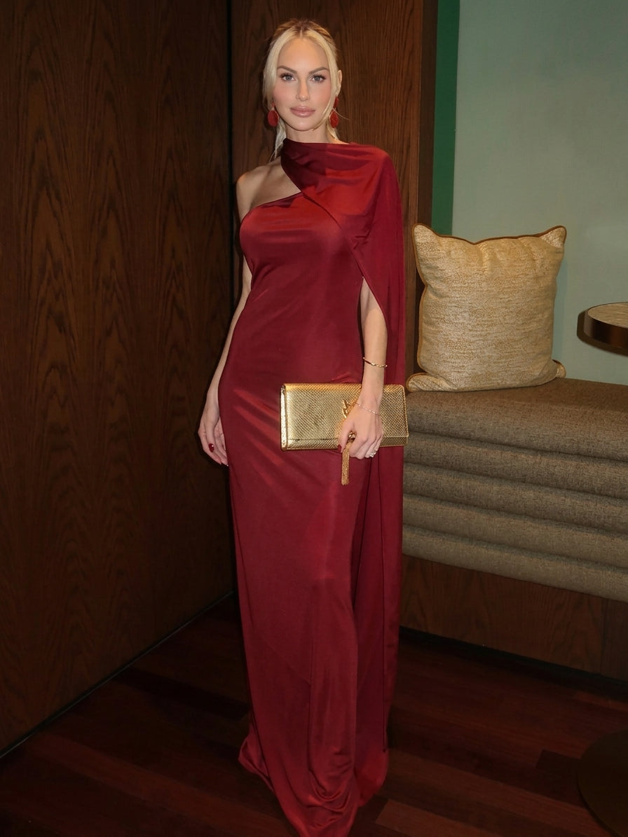 Sofia Burgundrotes Maxikleid