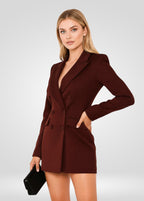 Women's Sequin Blazer -Burgundy