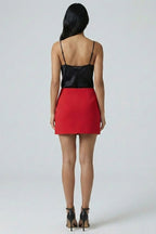 High-Waisted Ruched Mini Skirt – Asymmetrical Draped Design