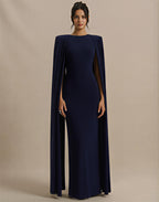 Elegant Cape Sleeve Bodycon Maxi Dress