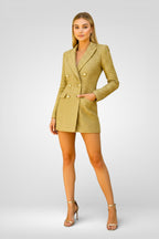 Women's Sequin Blazer -Gold