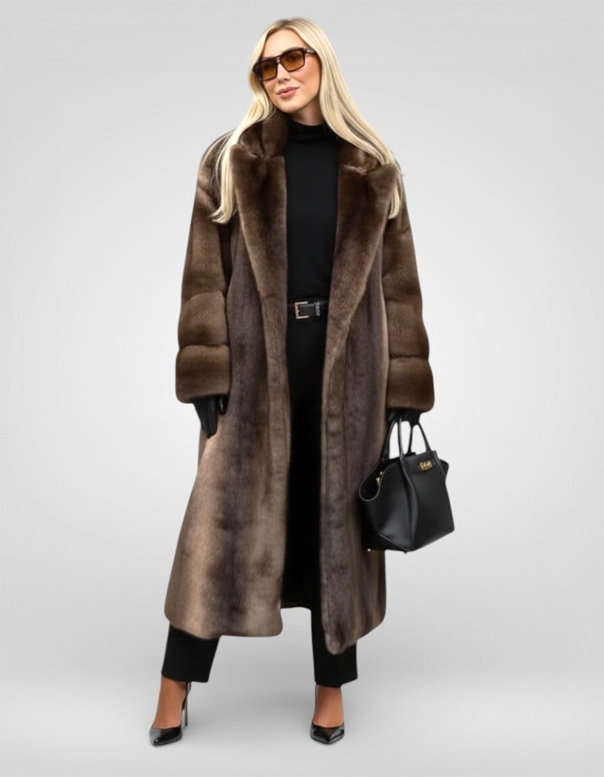 Dark Brown Vegan Fur Overcoat