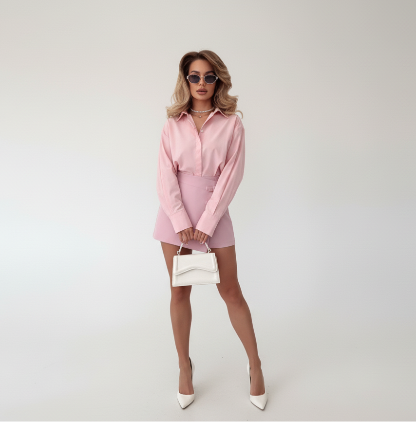 Split Buckle High Waist Skort