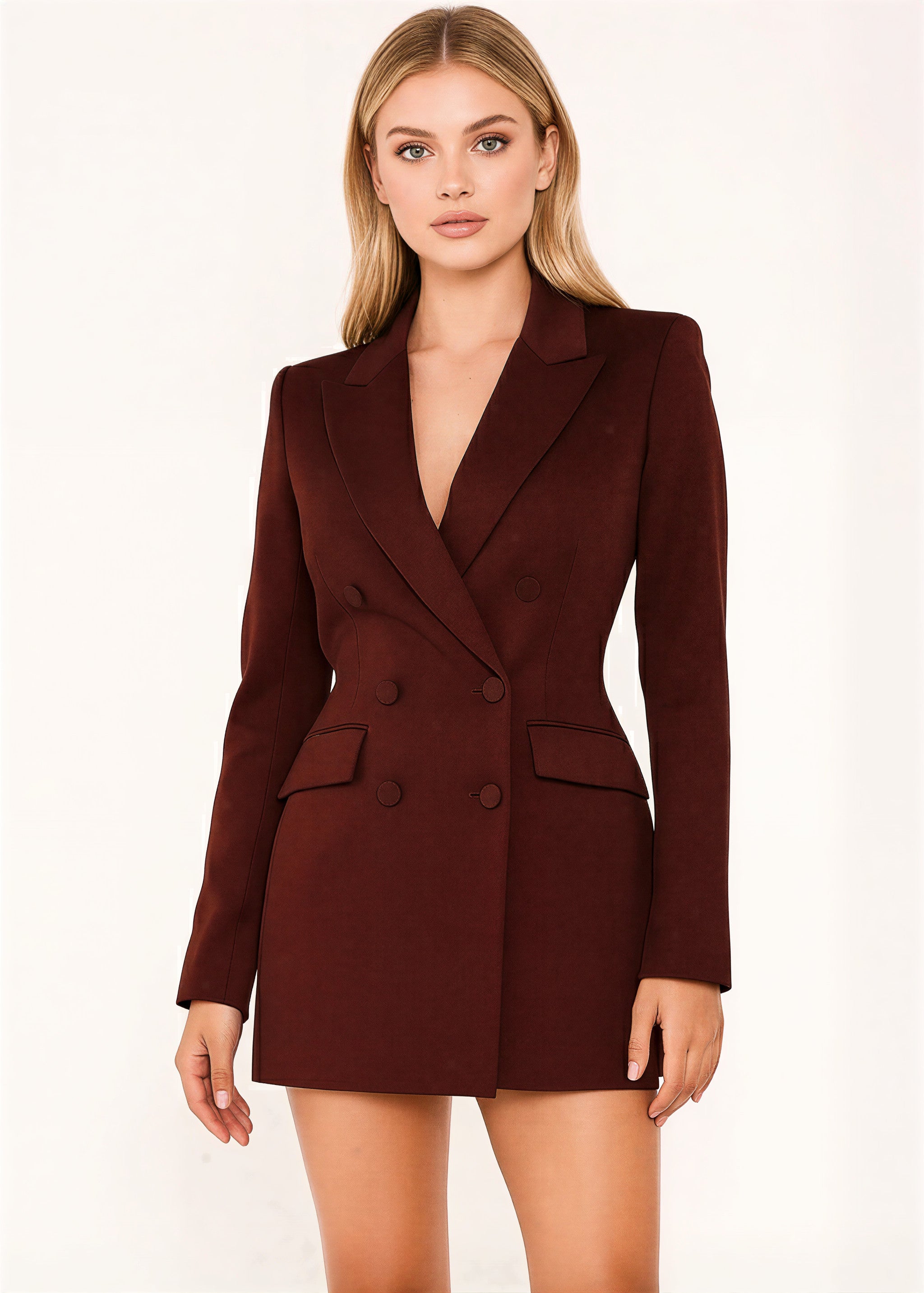 Women's Sequin Blazer -Burgundy