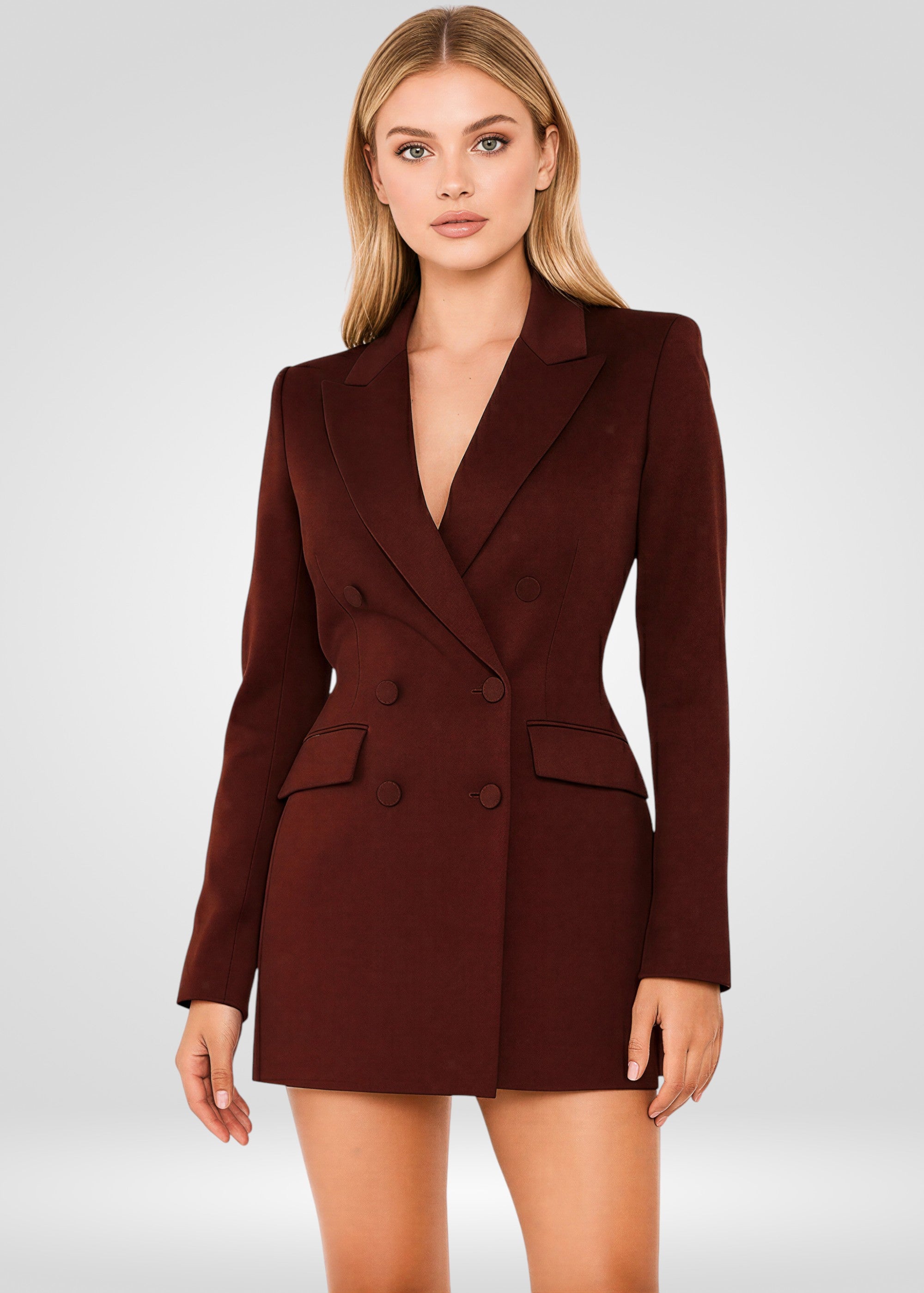 Women's Sequin Blazer -Burgundy