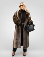 Dark Brown Vegan Fur Overcoat