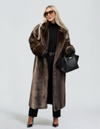 Dark Brown Vegan Fur Overcoat