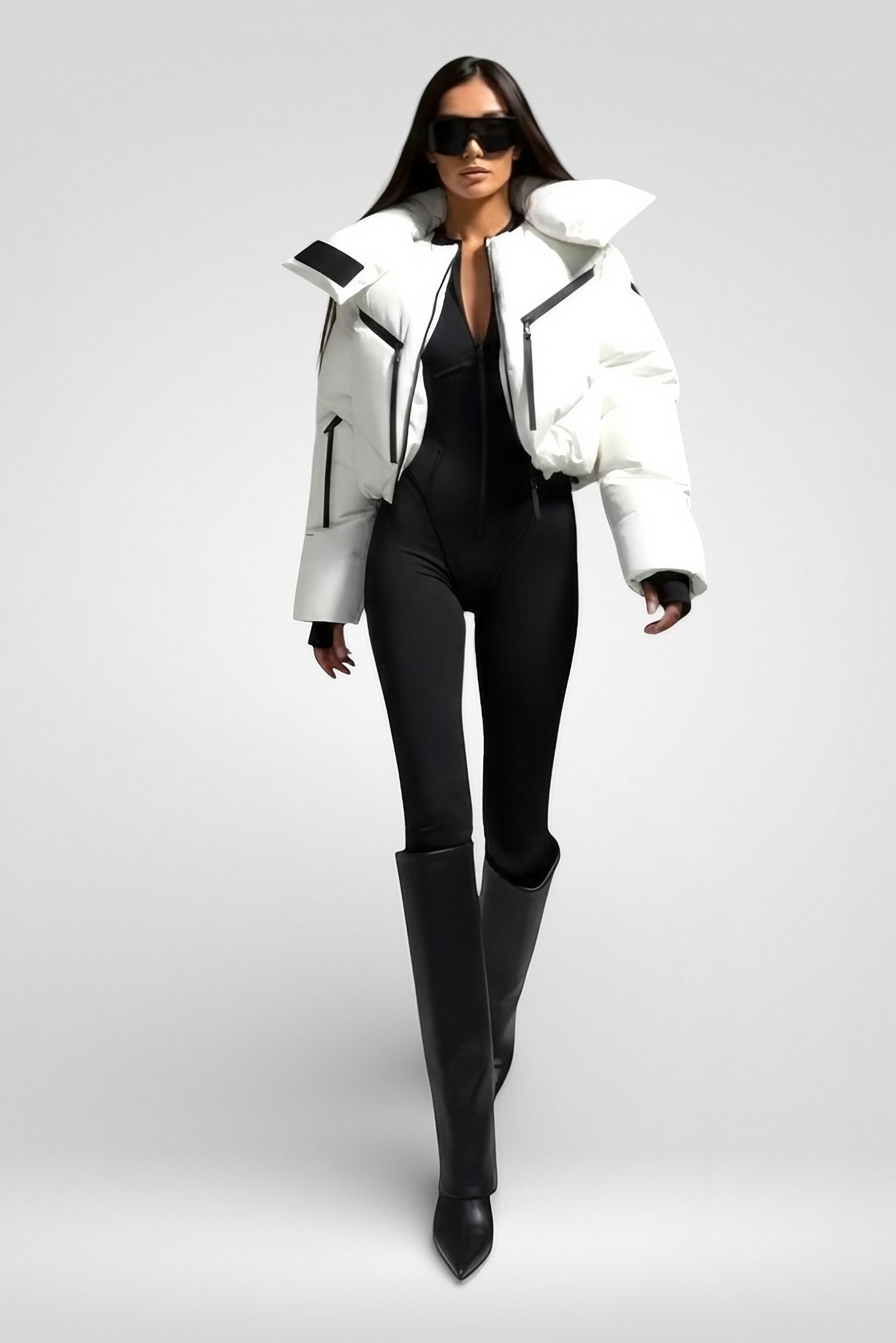 Stand Collar Cotton-Filled Zipper Jacket