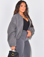 Women’s Spring Pilot Jacket – Multicolor Casual O-Neck Zipper Coat with Long Sleeves