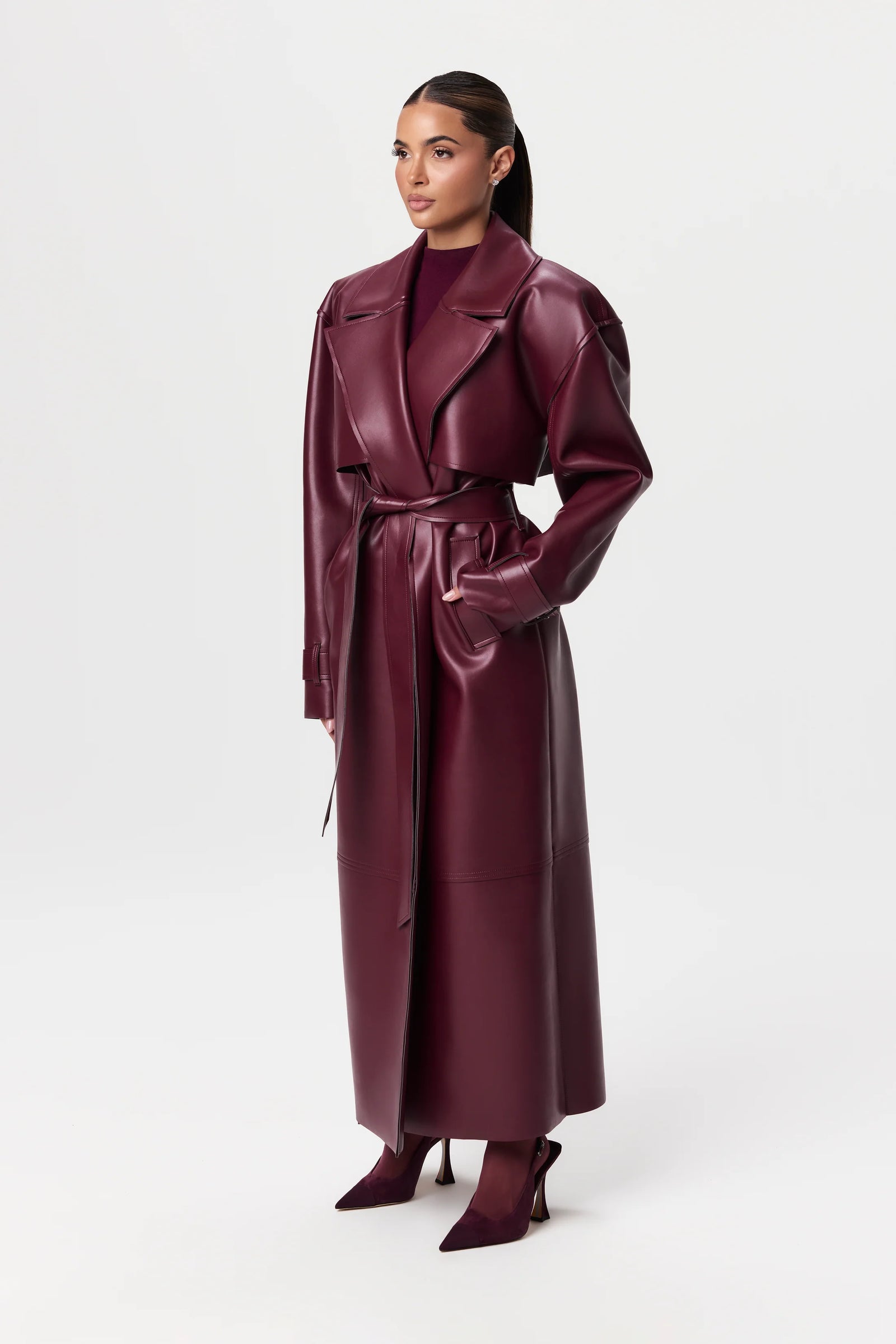 Bridget Trench Coat - Plum