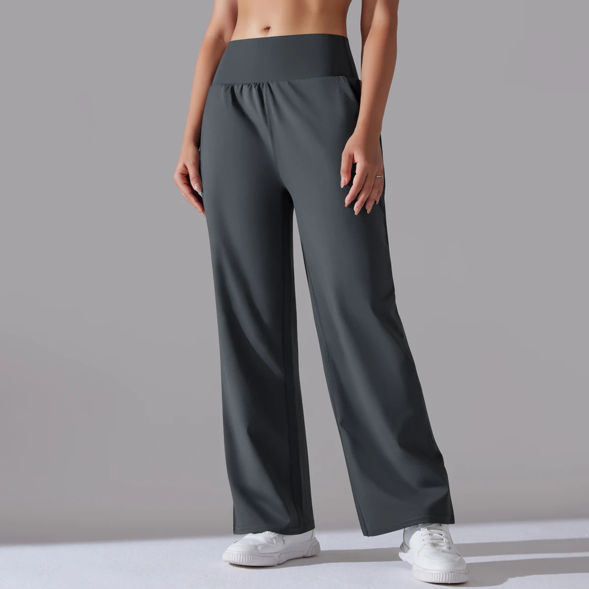 FlexDrift High-Waist Lounge Pants – Buttery Soft Wide-Leg Fit in Cocoa