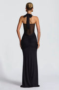Halter Backless Maxi Dress – Sexy Ruched Off-Shoulder Bodycon Clubwear for Women
