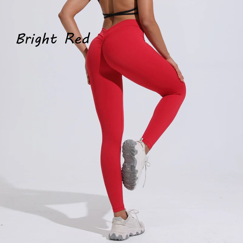 Women’s Scrunch Butt Seamless Leggings – High Waist V-Cut Yoga Pants
