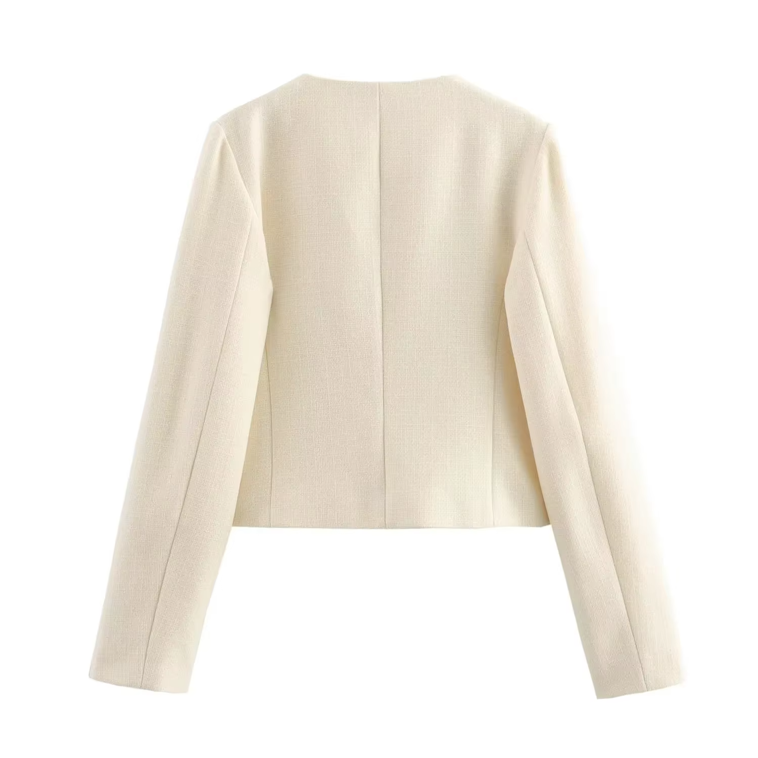 Women's Elegant Cropped Jacket – Long Sleeve Short Coat