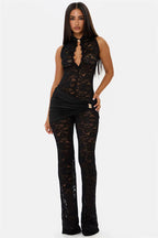 Elegant Hollow Out Lace Jumpsuit