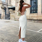 Backless Knit Maxi Dress – Y2K Elegance for Summer Nights
