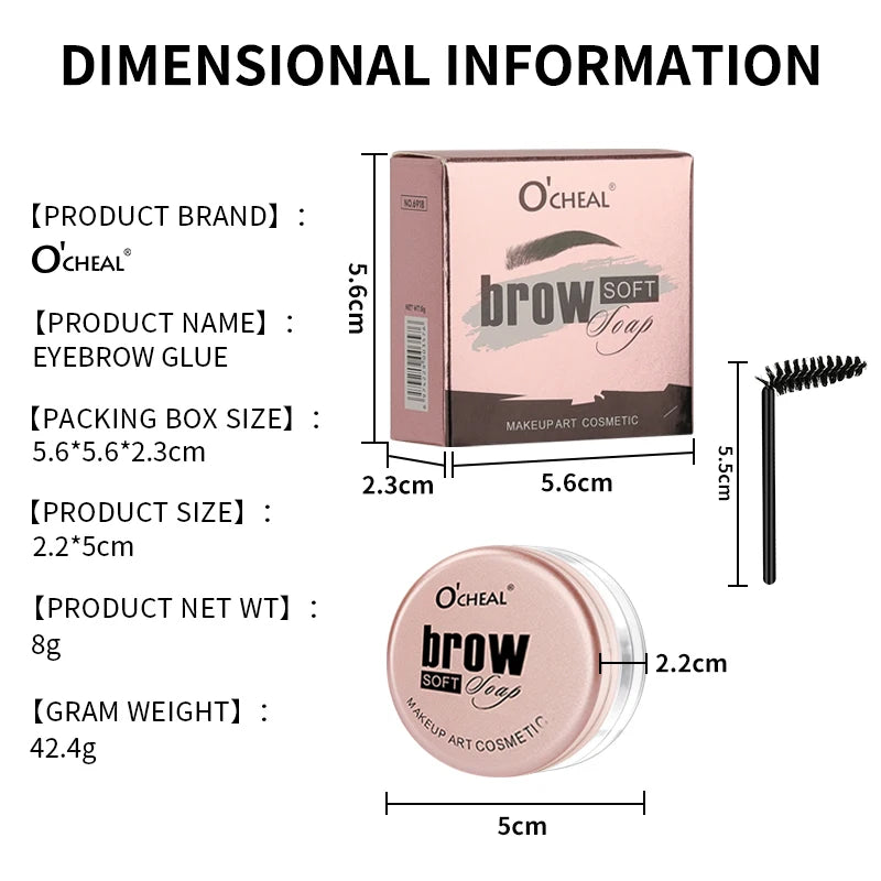 Stylingový gel na obočí 3D Feathery Wild Brow Wax, voděodolný, dlouhotrvající, snadno se nanáší, tvarující obočí, líčení, tvarující mýdlo, kosmetika