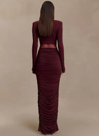 Elegant Deep V-Neck Mesh Maxi Dress