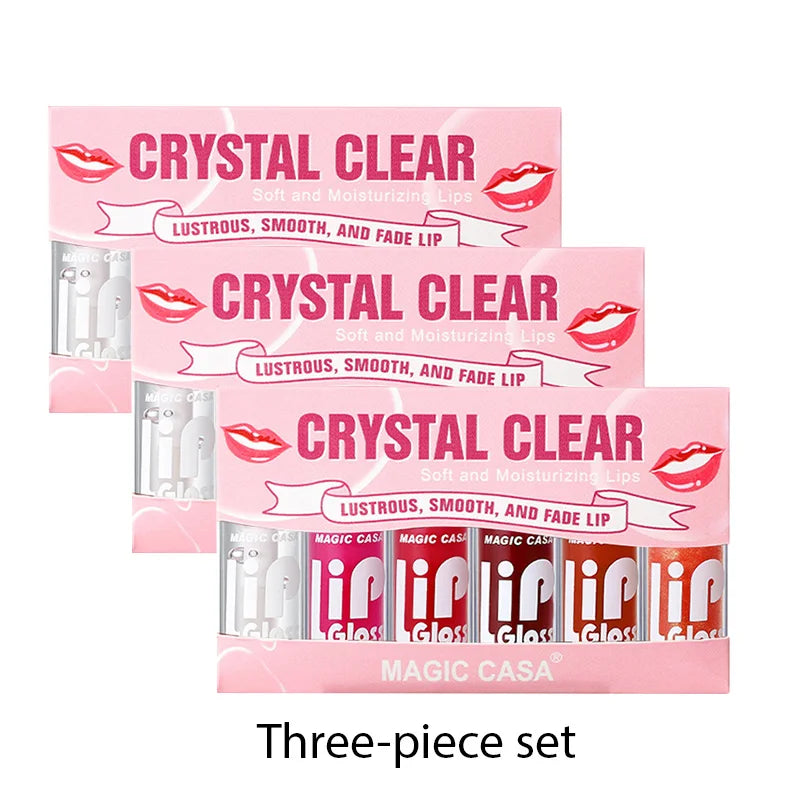 MAGIC CASA 6-Piece Jelly Lip Oil Set – Plumping & Hydrating Gloss with Long-Lasting Shine | 9ml Each