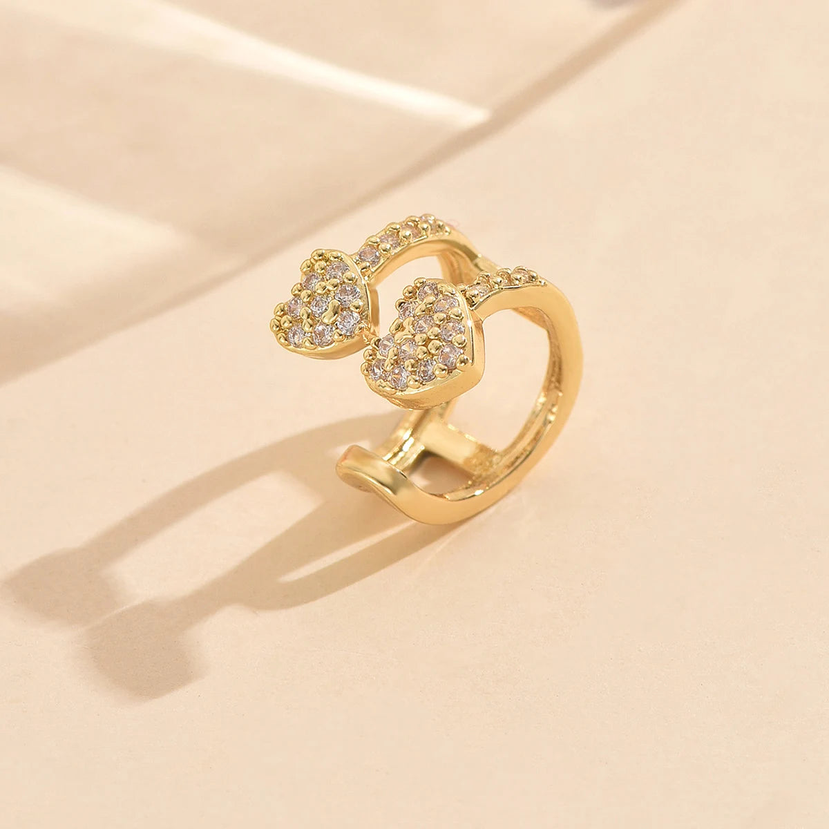 3pcs Gold Zircon Clip-On Earrings Set for Women – Non-Piercing Cuff Style, Trendy Geometric Design