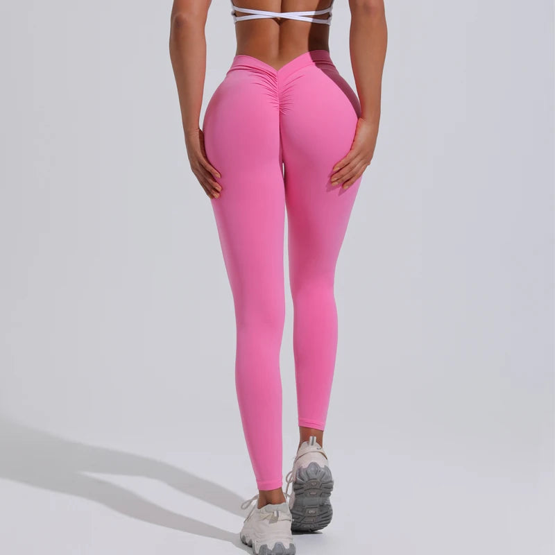 Women’s Scrunch Butt Seamless Leggings – High Waist V-Cut Yoga Pants