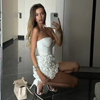 Vestido mini con corsé rosa