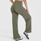 Ultra Soft Straight-Leg Yoga Pants – Mid-Waist Naked Feel Sport Trousers for Women