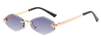 Luxuriöse randlose Polygon-Sonnenbrille für Damen – Vintage Braun Rhombus Gradient UV400 Brillen