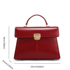 Luxury Genuine Leather Crossbody Bag – Versatile Messenger Handbag with Scarf Decor for Women