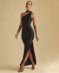 Elegant One-Shoulder Satin Maxi Dress