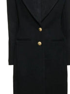 Victoria Structured Gold-Button Maxi Coat